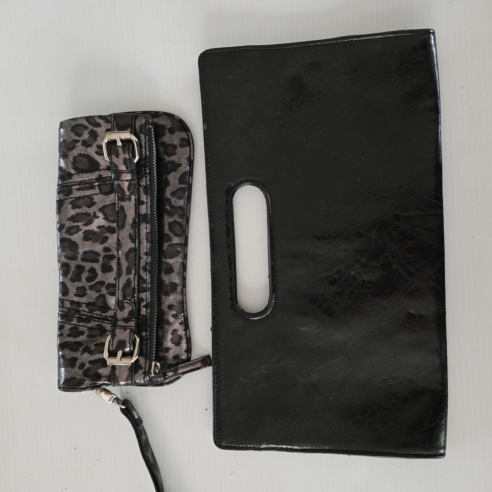 Stylish Black and Leopard Print Women's Clutch